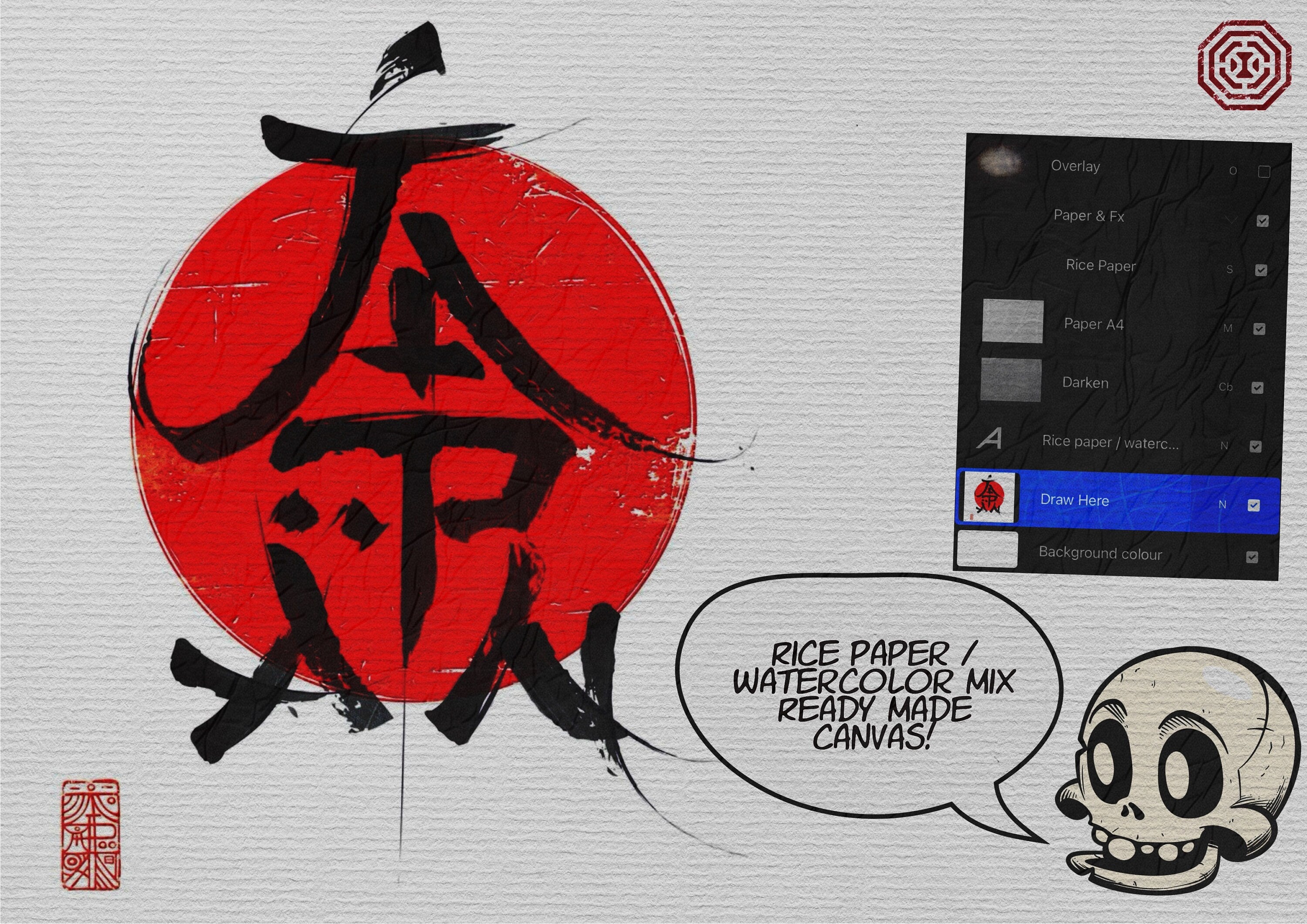 Japanese Calligraphy, custom made brushes for Procreate