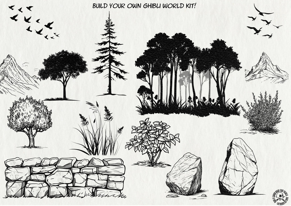 Ghibli paint studio, custom made brushes for Procreate
