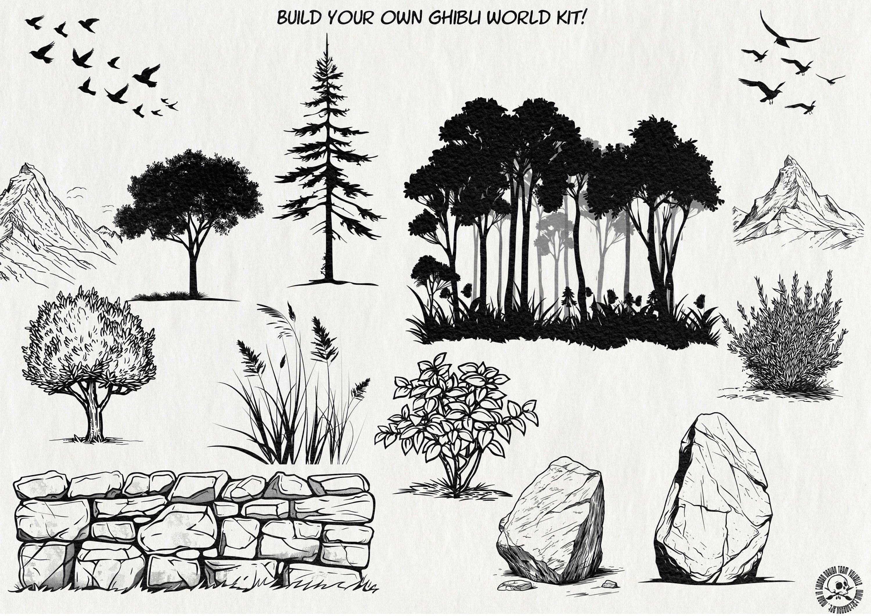 Ghibli paint studio, custom made brushes for Procreate