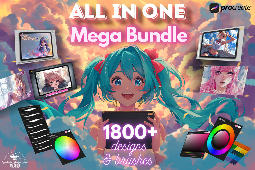Procreate Anime Chibi Brush Bundle: 1800+ Designs (Digital Download)