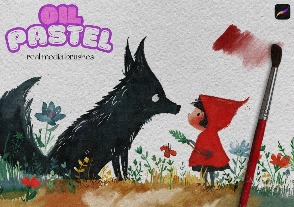 Oil pastel brushes & canvases for Procreate