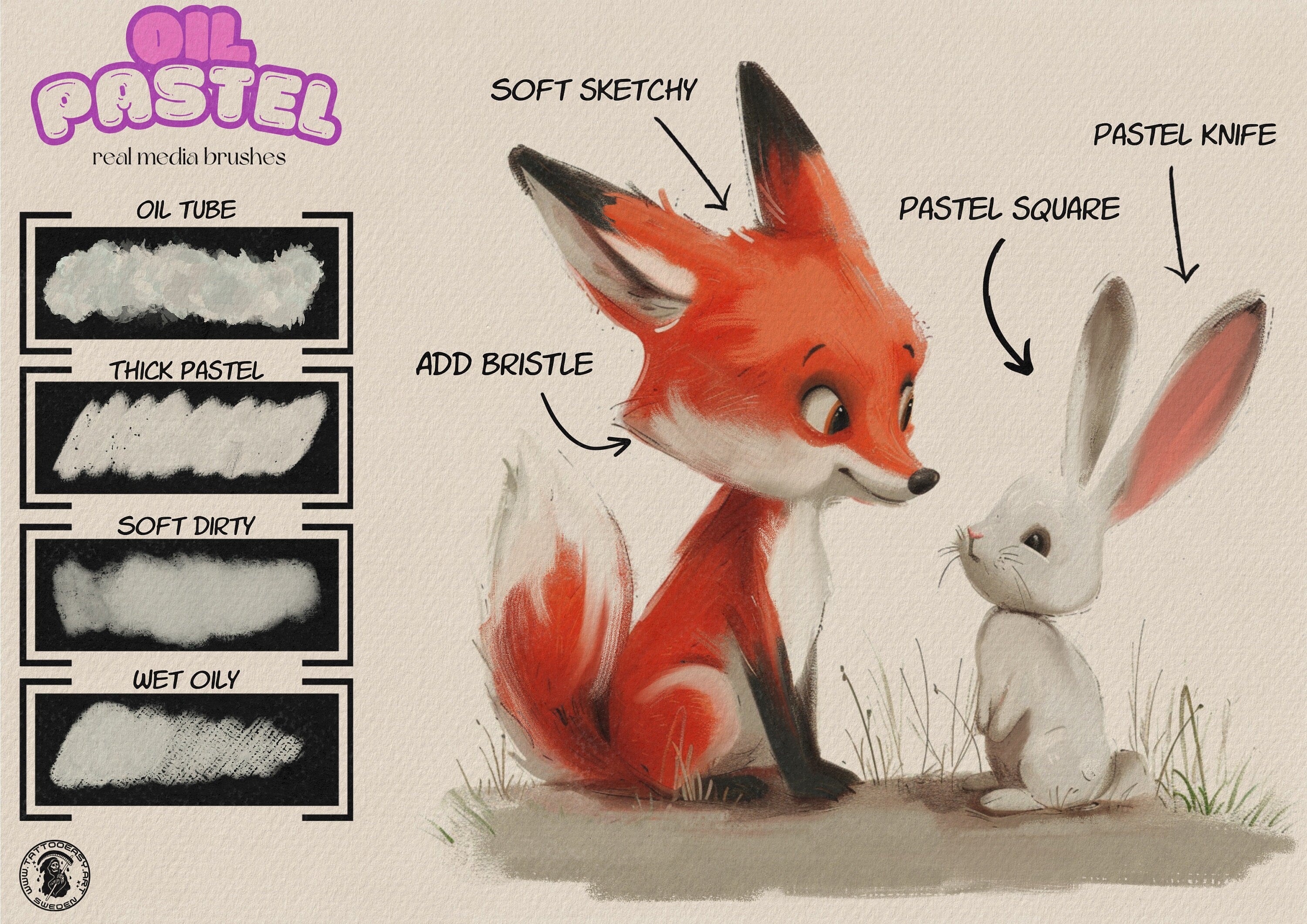 Oil pastel brushes & canvases for Procreate