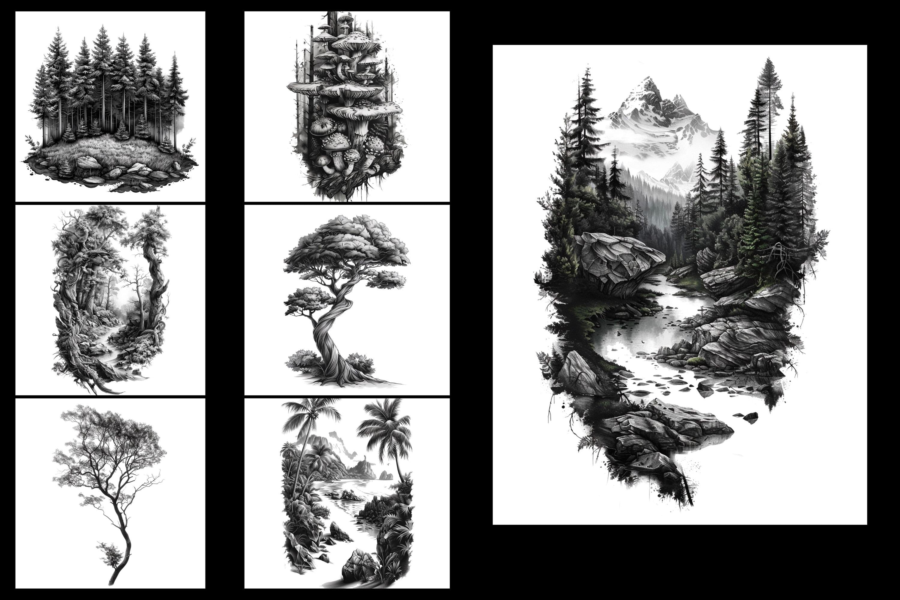 Procreate, landscape design kit, over 200 custom made references for Procreate