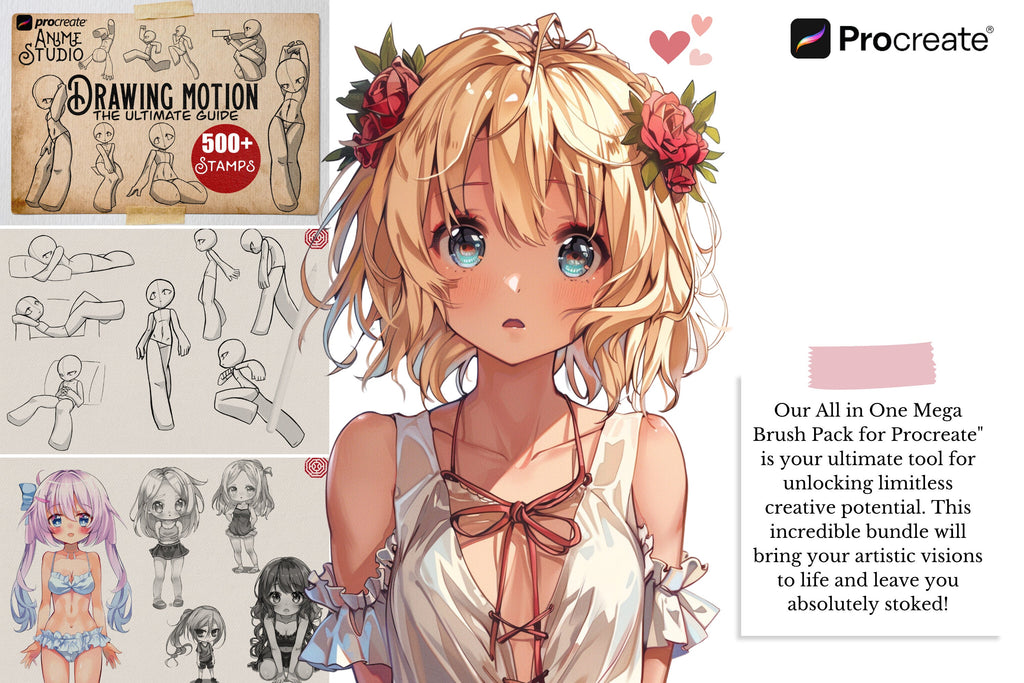 Procreate Anime Chibi Brush Bundle: 1800+ Designs (Digital Download)