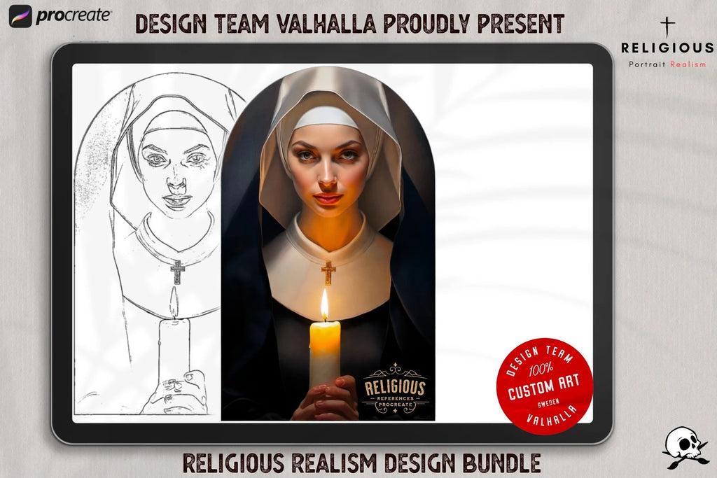 Religious B&g realism design bundle XL collection, custom designs for Procreate