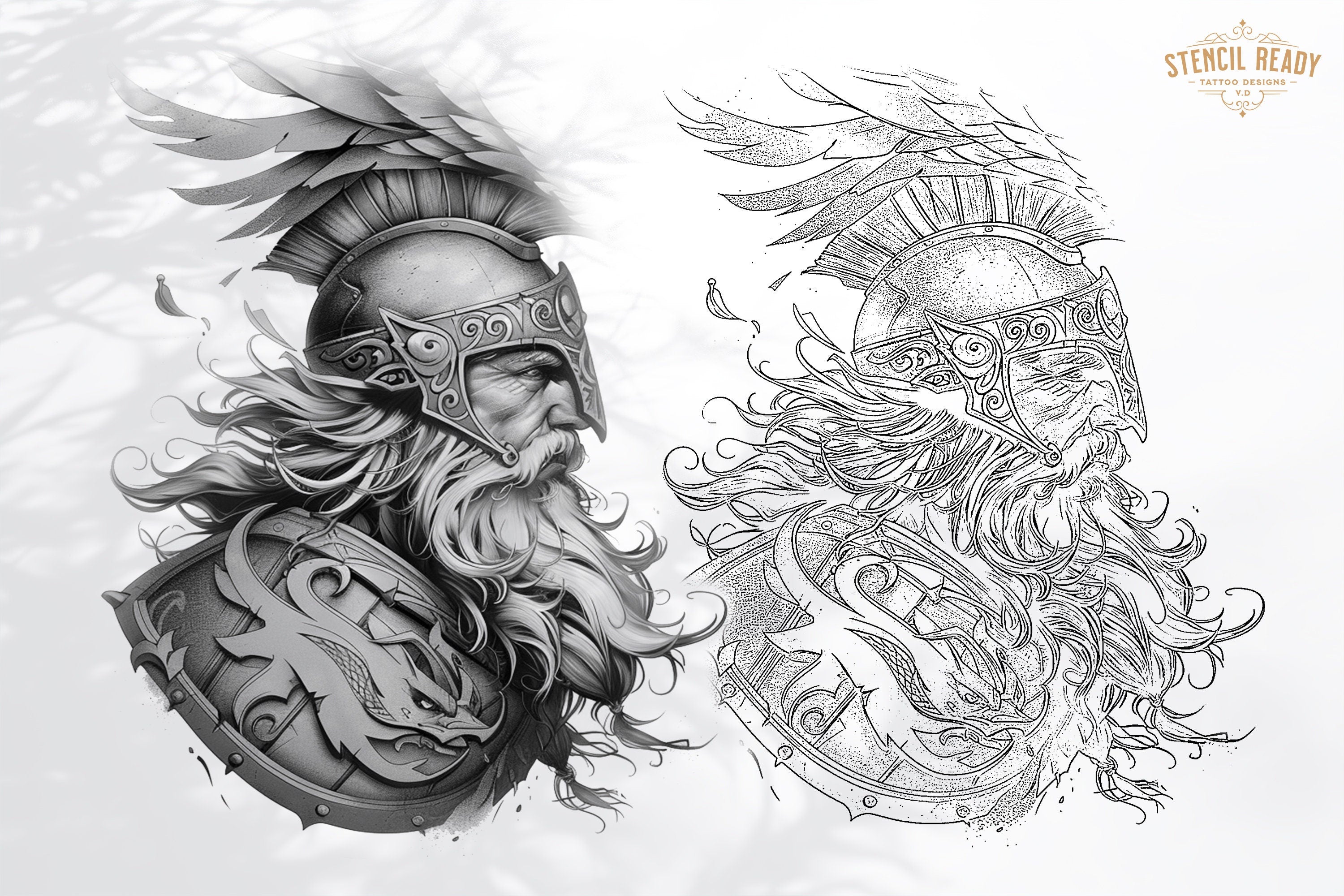 Black & Gray Tattoo Stencils: 155 Procreate Brushes (Digital Download)