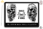 Tattoo references / Tattoo construction , 200 skull designs +ready made stencils, 100% custom art