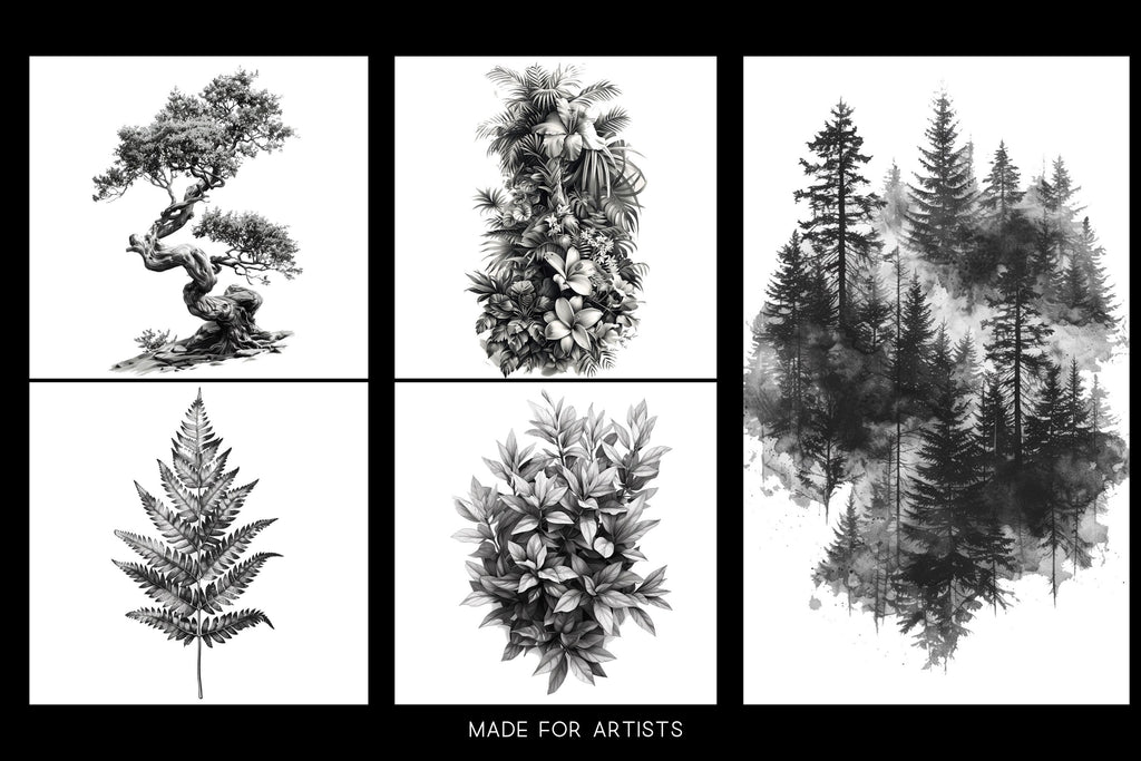 Procreate, landscape design kit, over 200 custom made references for Procreate