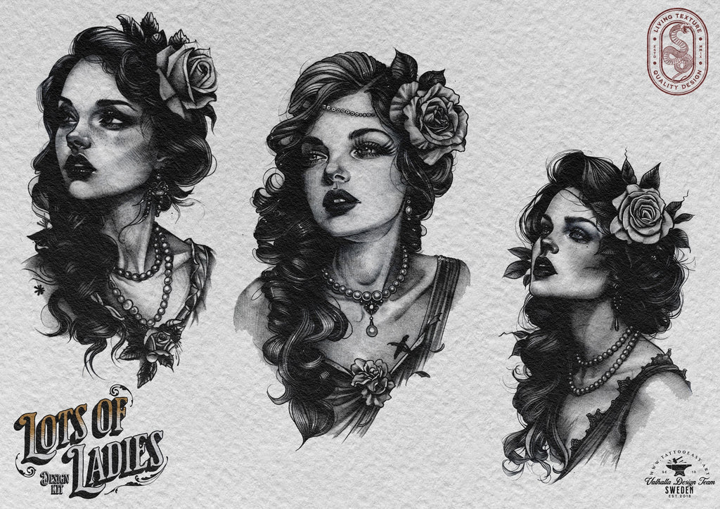 The lady design kit, 200+ custom made tattoo references & stencils