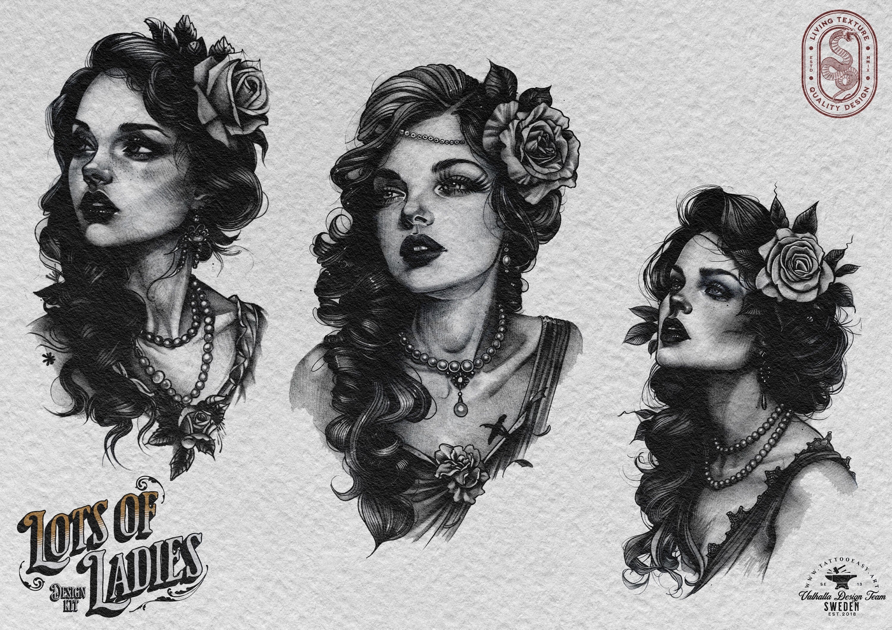 The lady design kit, 200+ custom made tattoo references & stencils