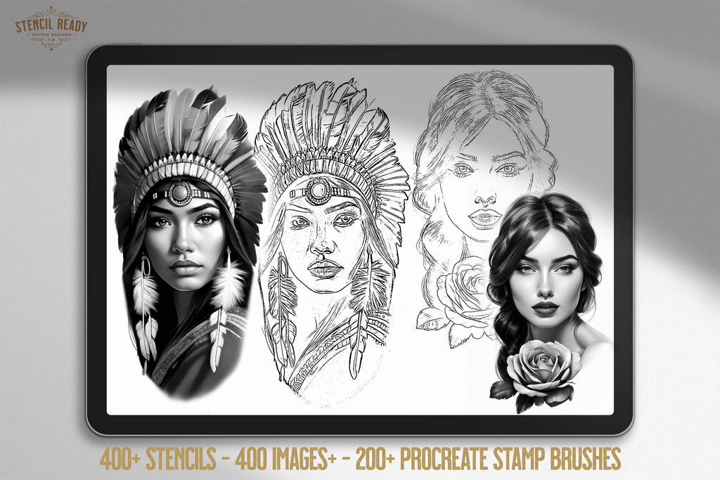 The lady design kit, 200+ custom made tattoo references & stencils