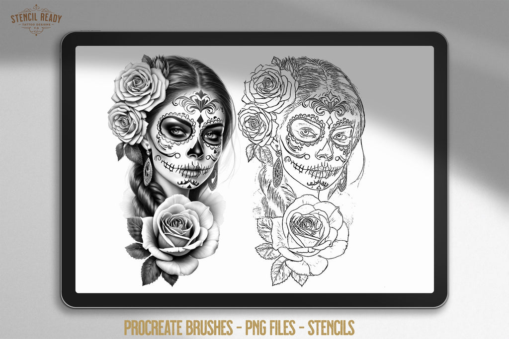La Catrina 120 designs, 60 references ( + 60 stencils ) custom made art
