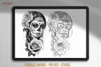 La Catrina 120 designs, 60 references ( + 60 stencils ) custom made art