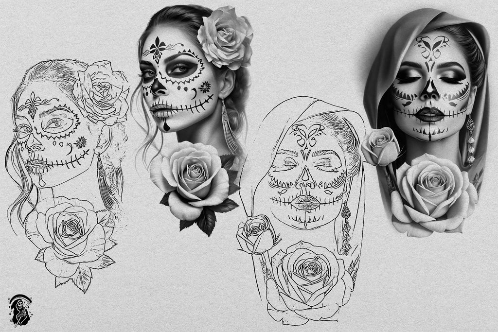 La Catrina 120 designs, 60 references ( + 60 stencils ) custom made art
