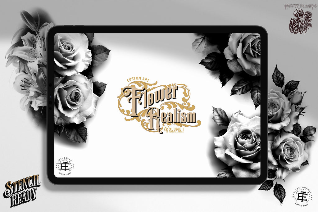 Flower realism, 100+ custom made flower designs, Procreate stamps, png & stencils included