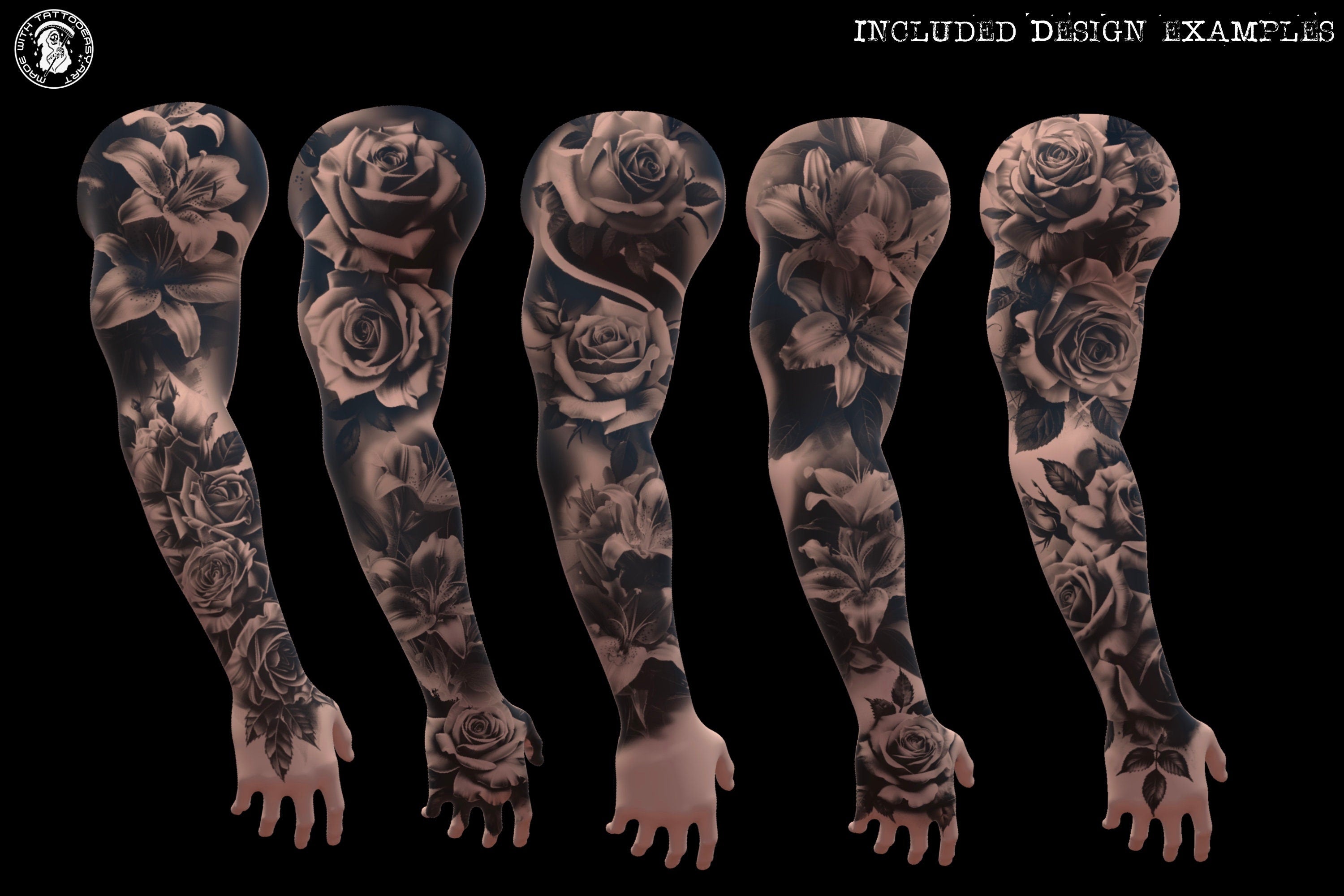 Flower realism, 100+ custom made flower designs, Procreate stamps, png & stencils included