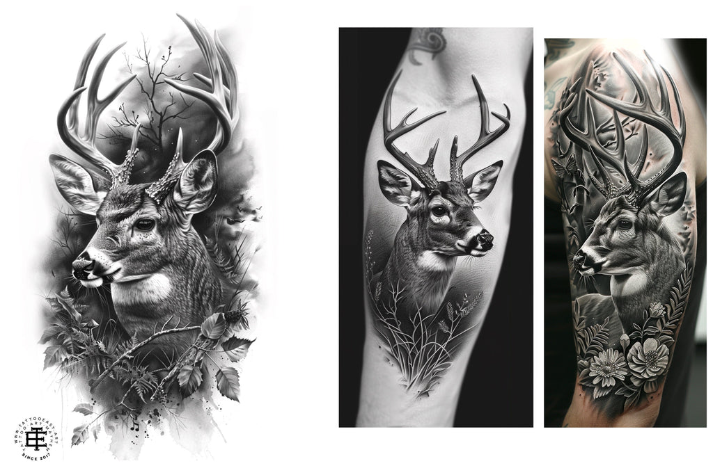 Deer Tattoo Stencils for Procreate: Unique Artist Reference (Digital Download)