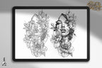 Black & Gray Tattoo Stencils: 155 Procreate Brushes (Digital Download)