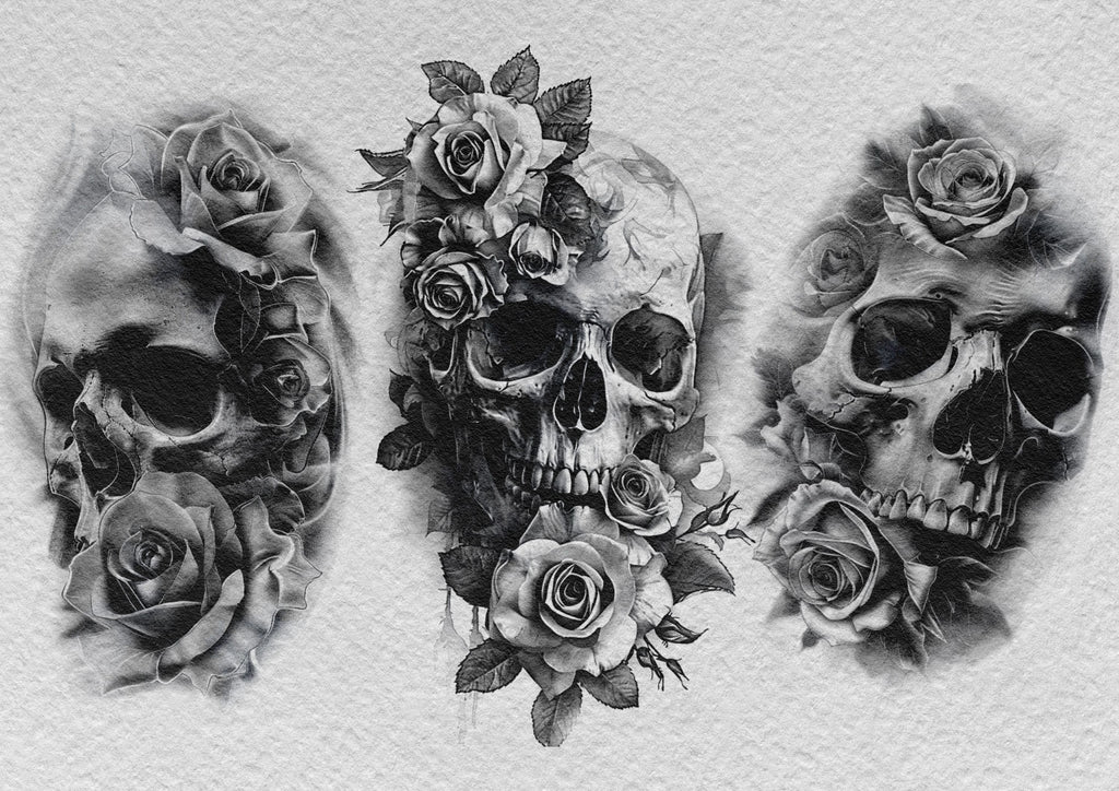 Tattoo references / Tattoo construction , 200 skull designs +ready made stencils, 100% custom art