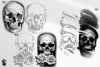 Tattoo references / Tattoo construction , 200 skull designs +ready made stencils, 100% custom art