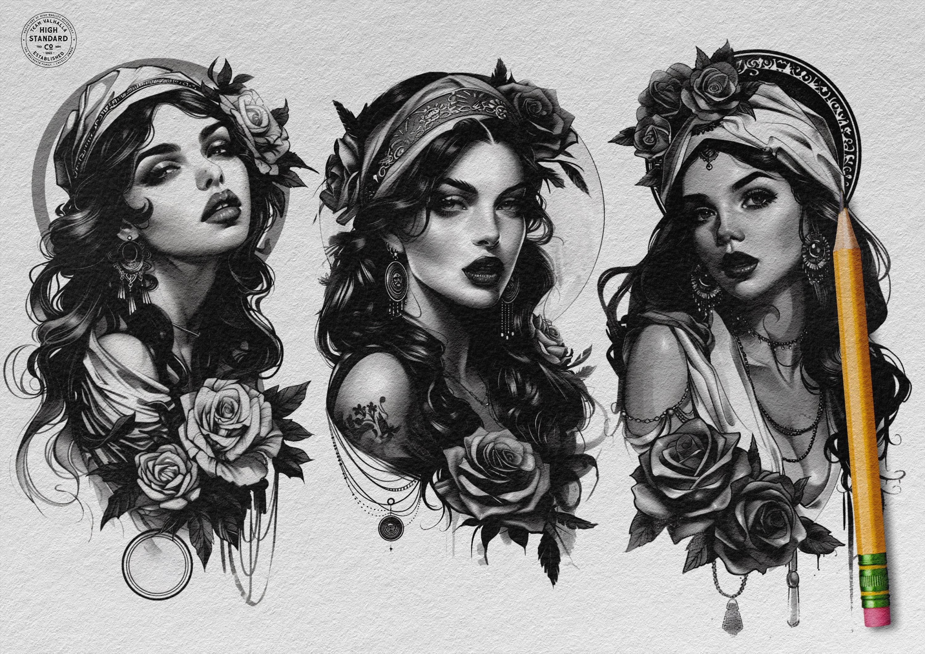 The lady design kit, 200+ custom made tattoo references & stencils