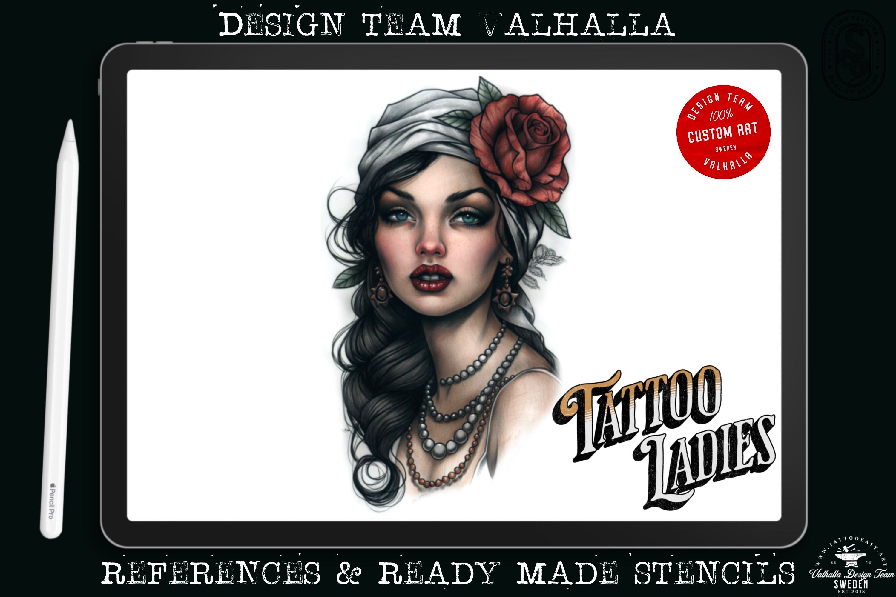 The lady design kit, 200+ custom made tattoo references & stencils