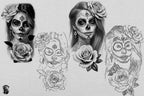 La Catrina 120 designs, 60 references ( + 60 stencils ) custom made art