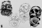 Custom art, Skulls and Flowers, 60+ designs & stencils included, 100% unique references