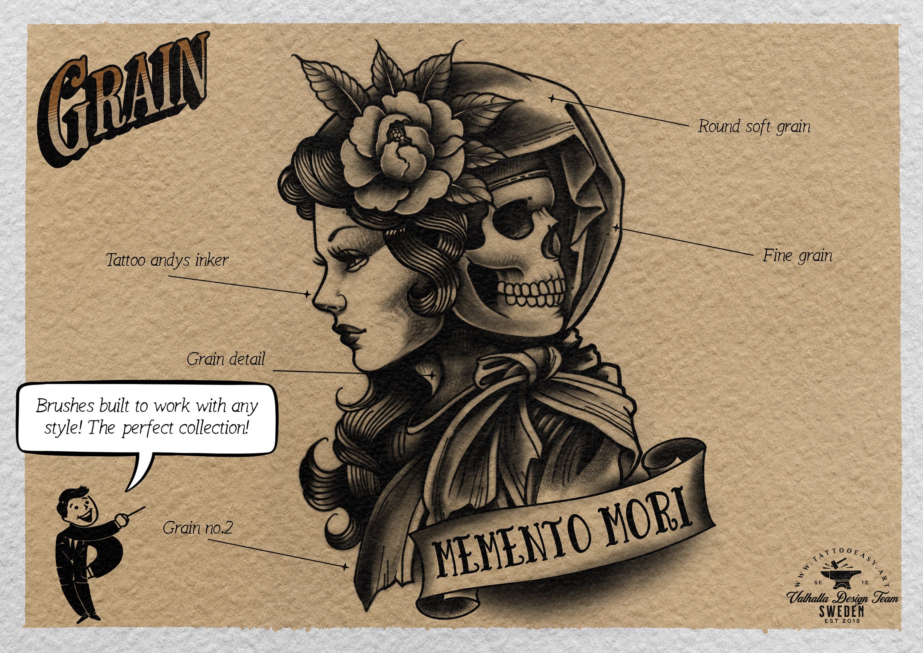 160 custom built Tattoo Brushes for Procreate, Dtv Sweden