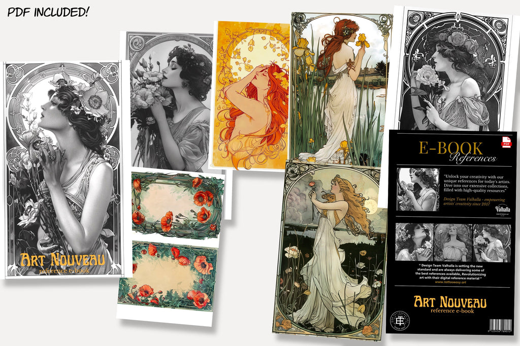 Art Nouveau Procreate Kit: ~400 Stamp Brushes (PDF)