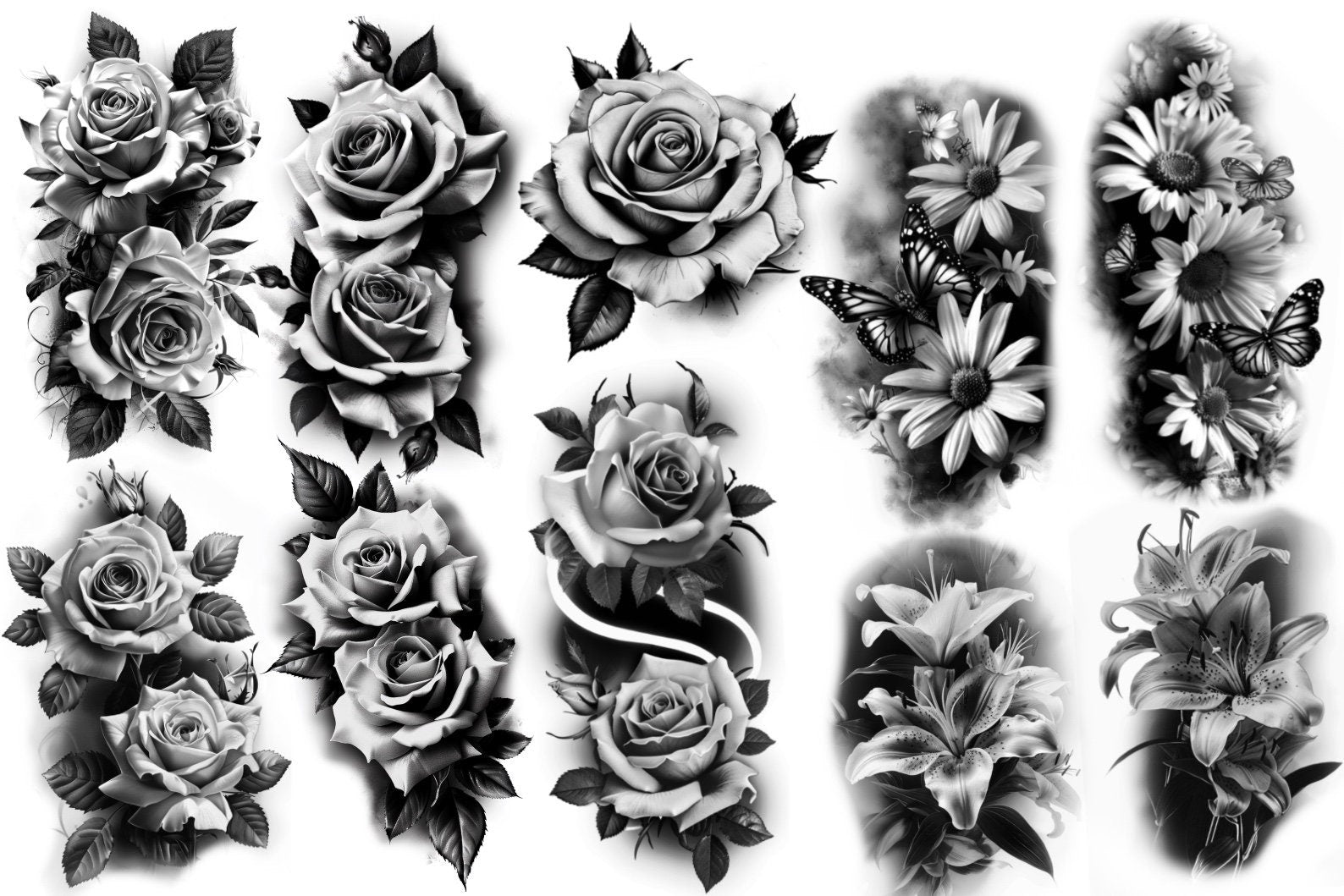 Flower realism, 100+ custom made flower designs, Procreate stamps, png & stencils included
