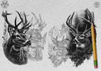 Deer Tattoo Stencils for Procreate: Unique Artist Reference (Digital Download)