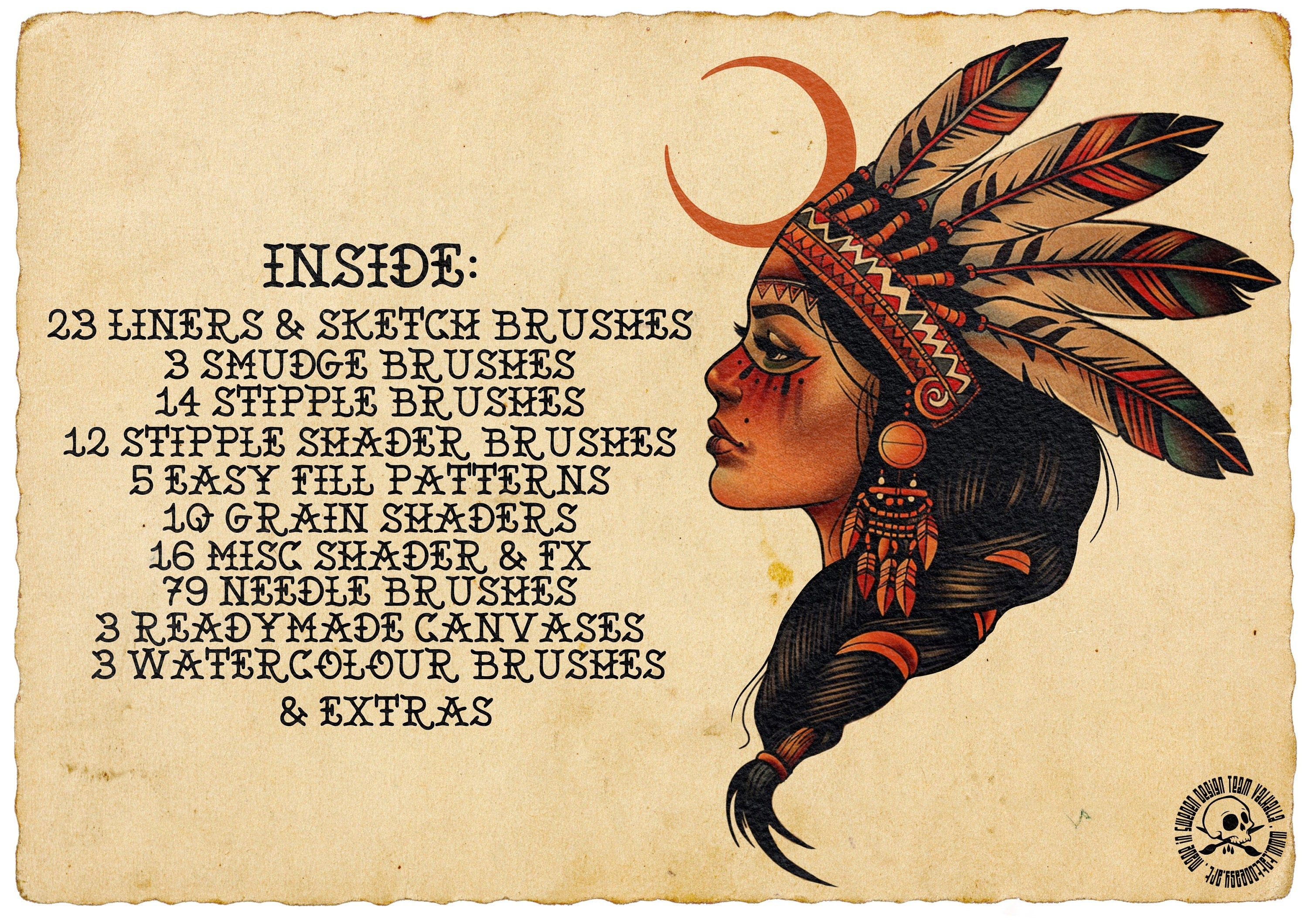 160 custom built Tattoo Brushes for Procreate, Dtv Sweden