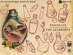 Procreate, The Alchemist 1 - 65 custom designs drawn by hand!
