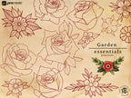 Procreate - Garden Essentials, Tattoo Leaves & Flowers, Fineline, hand drawn, Commercial Use