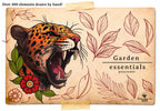 Procreate - Garden Essentials, Tattoo Leaves & Flowers, Fineline, hand drawn, Commercial Use