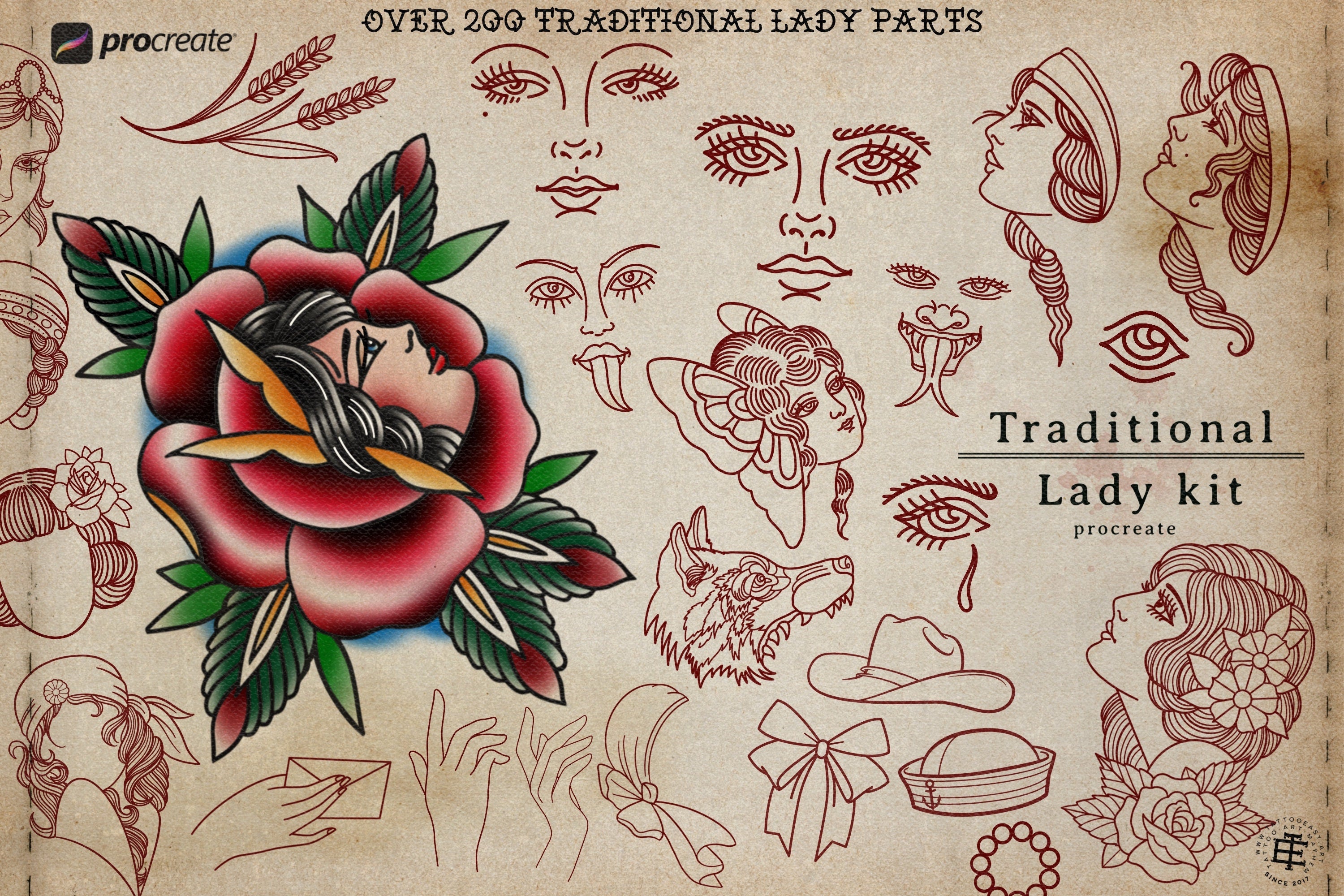 Procreate ~ The traditional lady diy kit