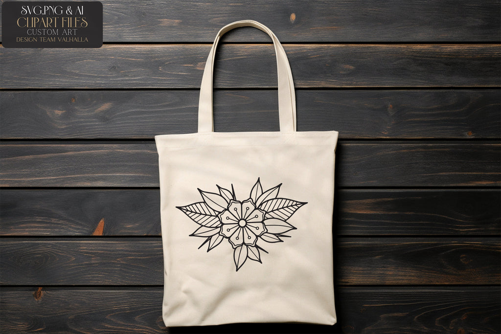 100 tattoo inspired flowers drawn by hand - .svg .png .ai & Procreate format included