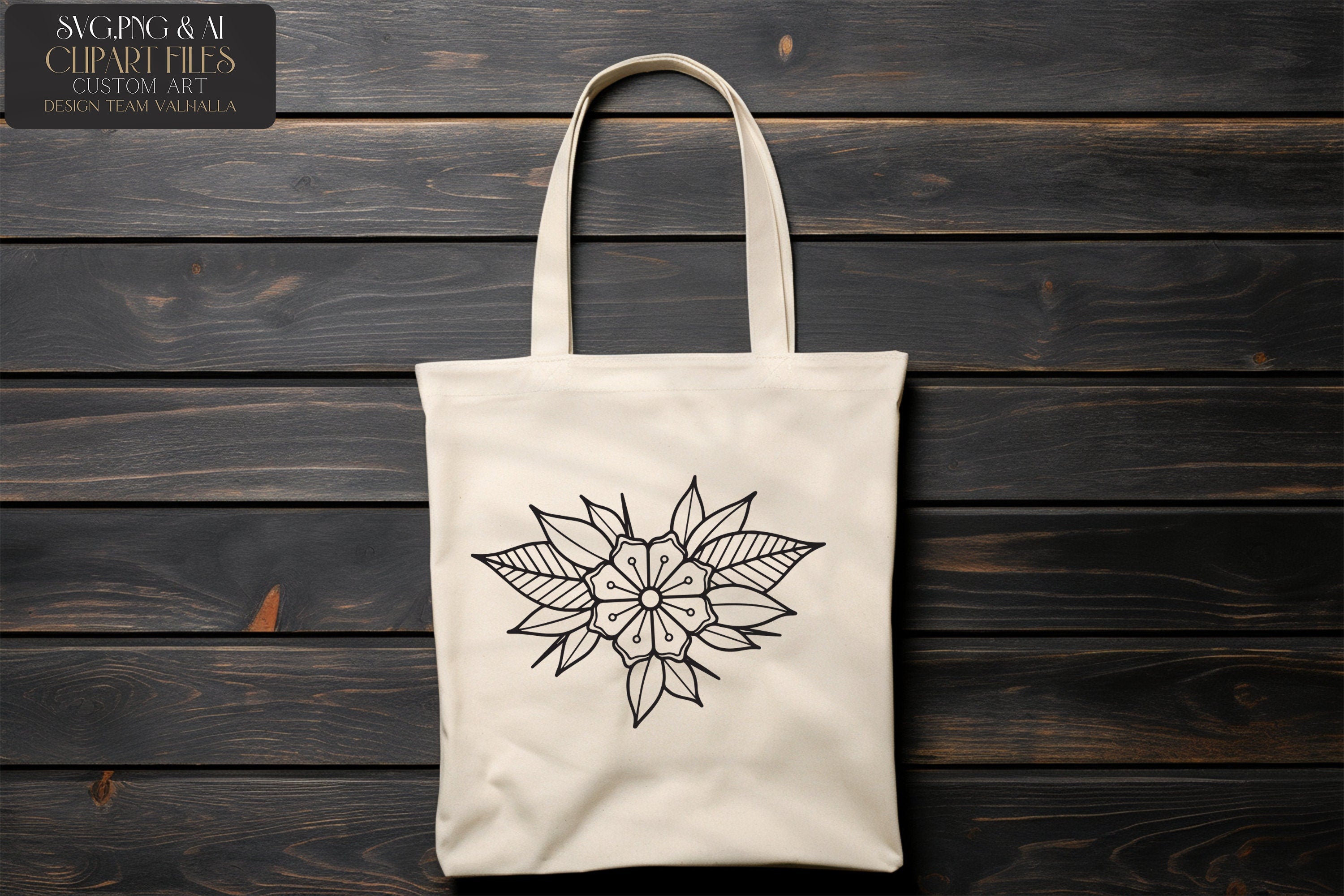 100 tattoo inspired flowers drawn by hand - .svg .png .ai & Procreate format included