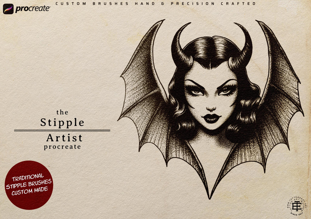 Procreate Stipple Brushes: 62 Custom Tattoo Shaders (Digital Download)
