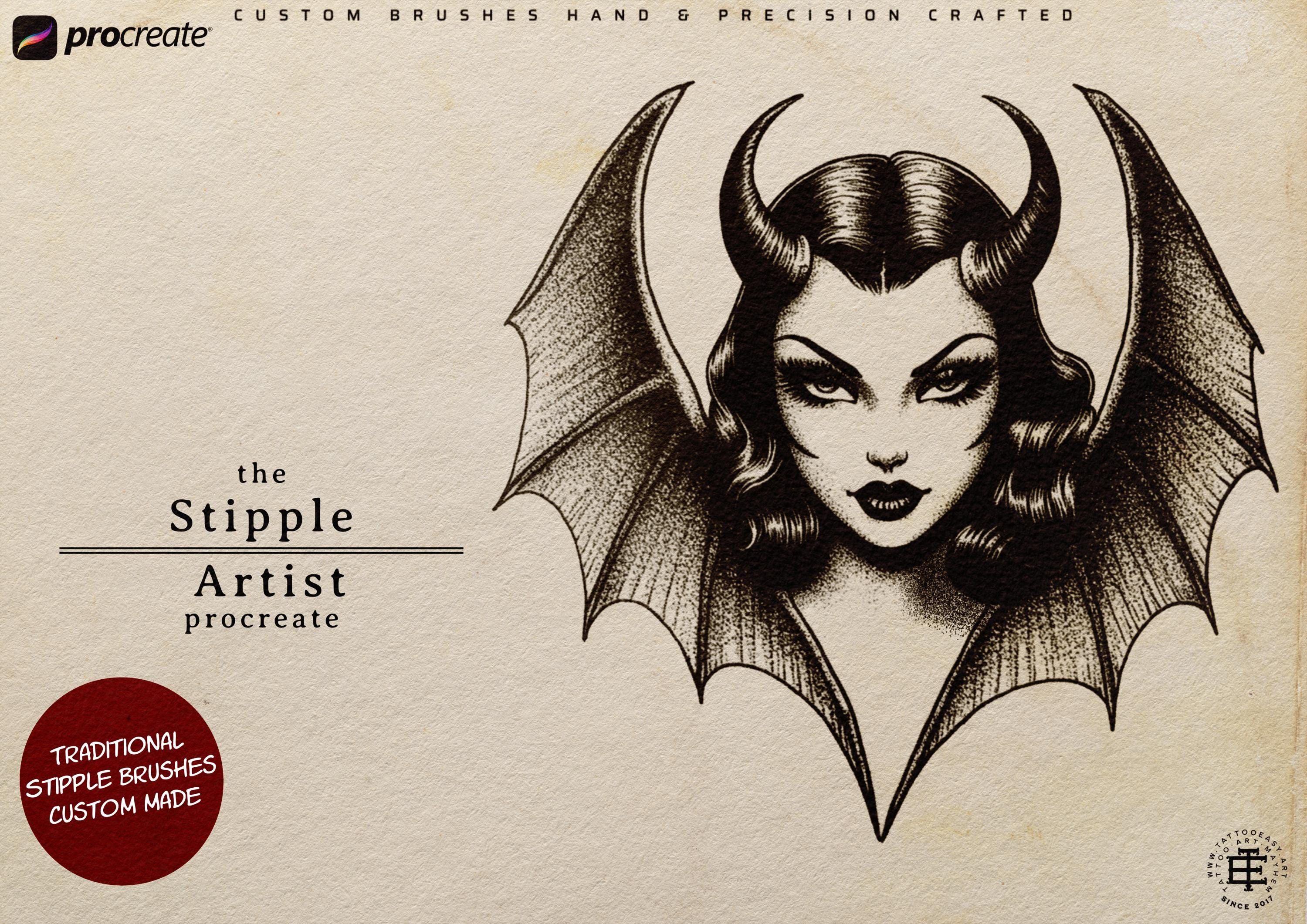 Procreate Stipple Brushes: 62 Custom Tattoo Shaders (Digital Download)