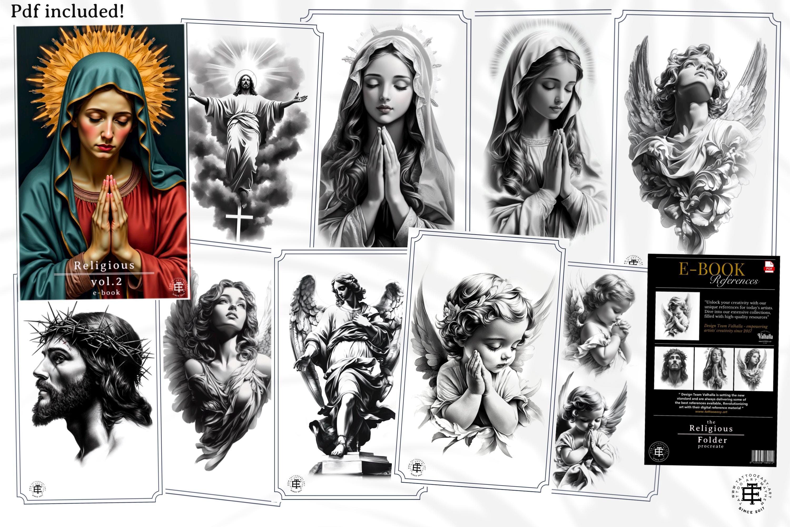 Procreate, Religious reference folder, 200 artworks, png, procreate stamps &pdf included