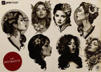 Procreate, Drawing neo-traditional ladies Vol.2 / 250+ designs