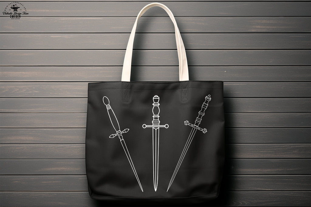 Dagger Tattoo Clipart, Outlined Dagger Designs (AI, SVG, PNG)