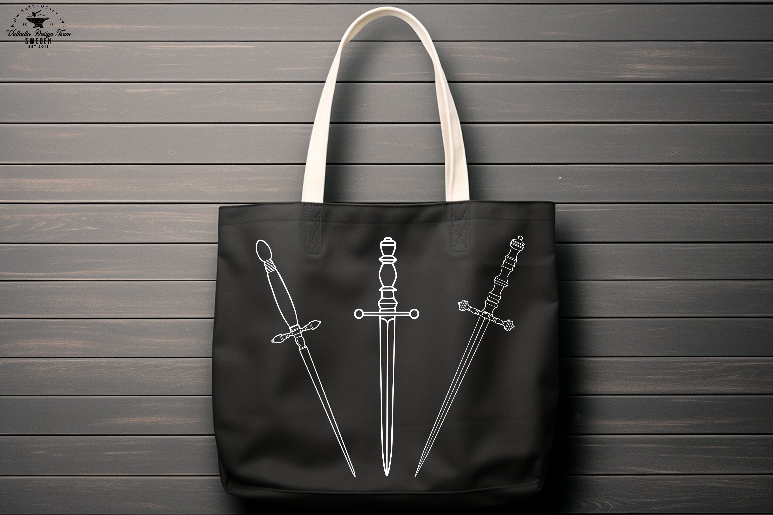 Dagger Tattoo Clipart, Outlined Dagger Designs (AI, SVG, PNG)