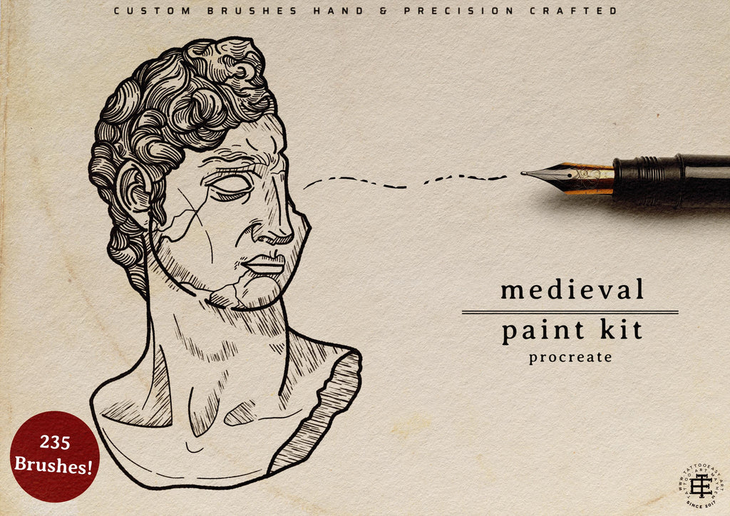 Procreate, Medieval Ink ~ 235+ custom made brushes inspired by the dark ages
