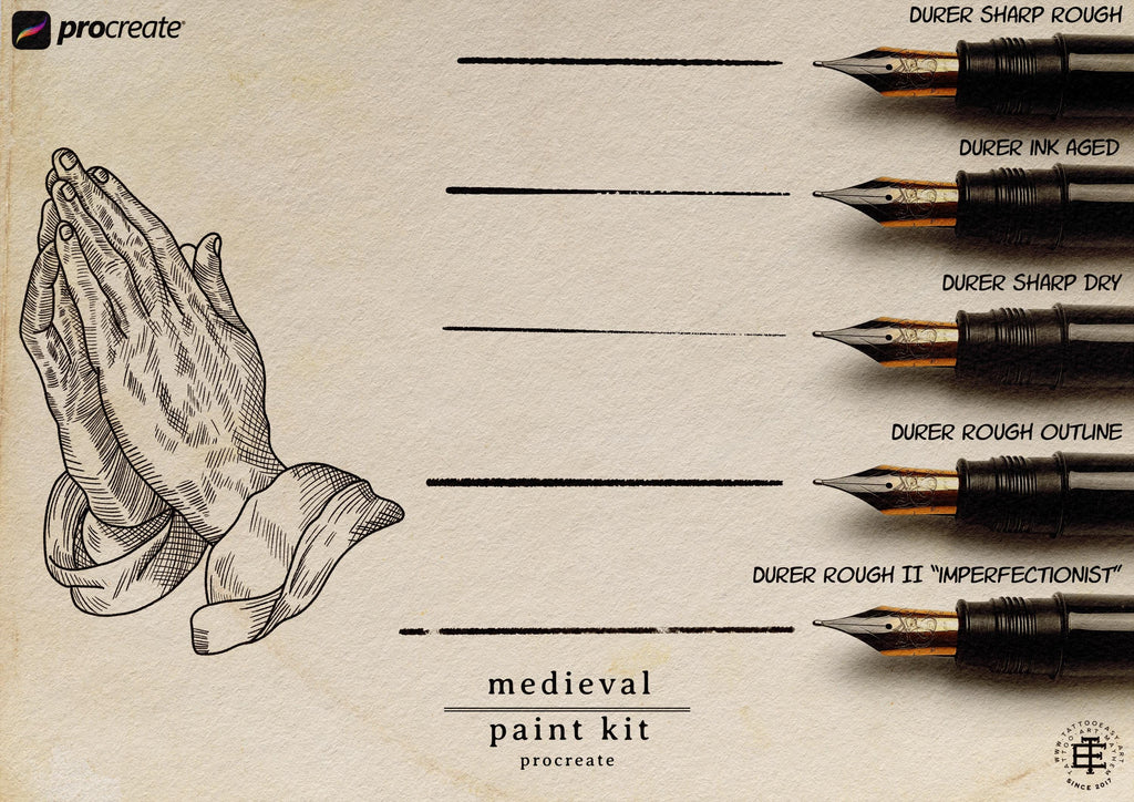 Procreate, Medieval Ink ~ 235+ custom made brushes inspired by the dark ages