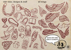 Traditional Tattoo Toolkit for Procreate, Build Your Own Designs, American Traditional Flash Brush Set