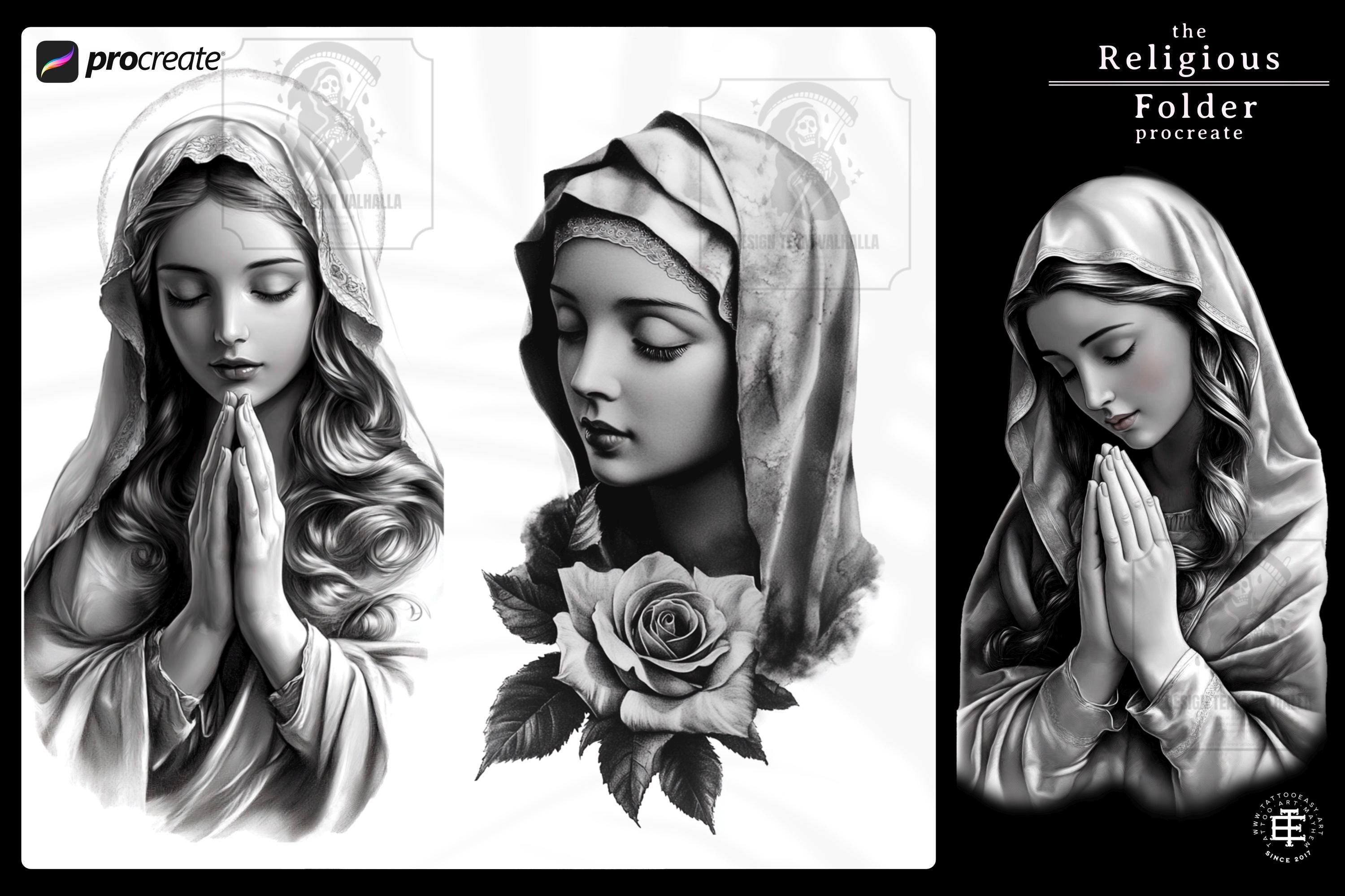 Procreate, Religious reference folder, 200 artworks, png, procreate stamps &pdf included