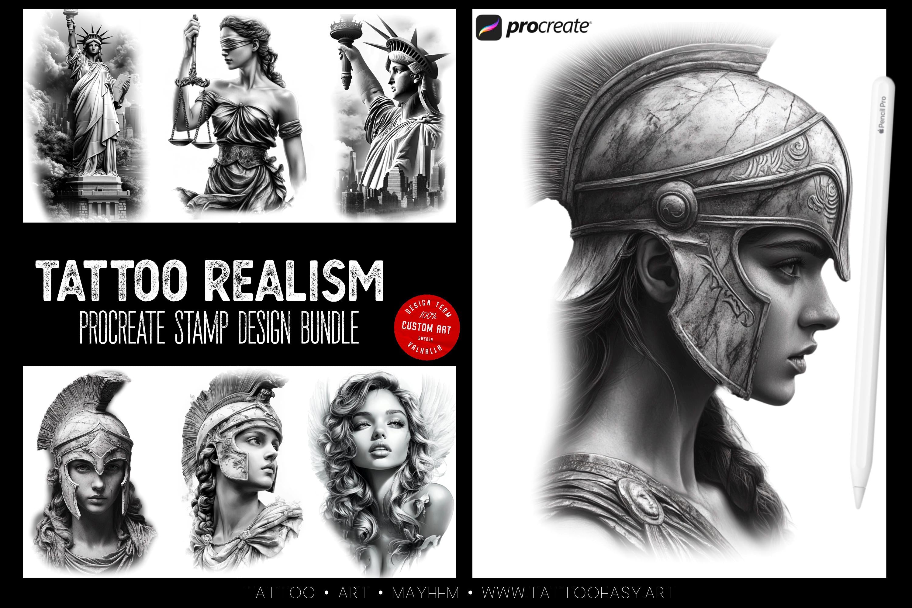 Tattoo Realism Design Bundle: 120+ Stencil-Ready PNG References